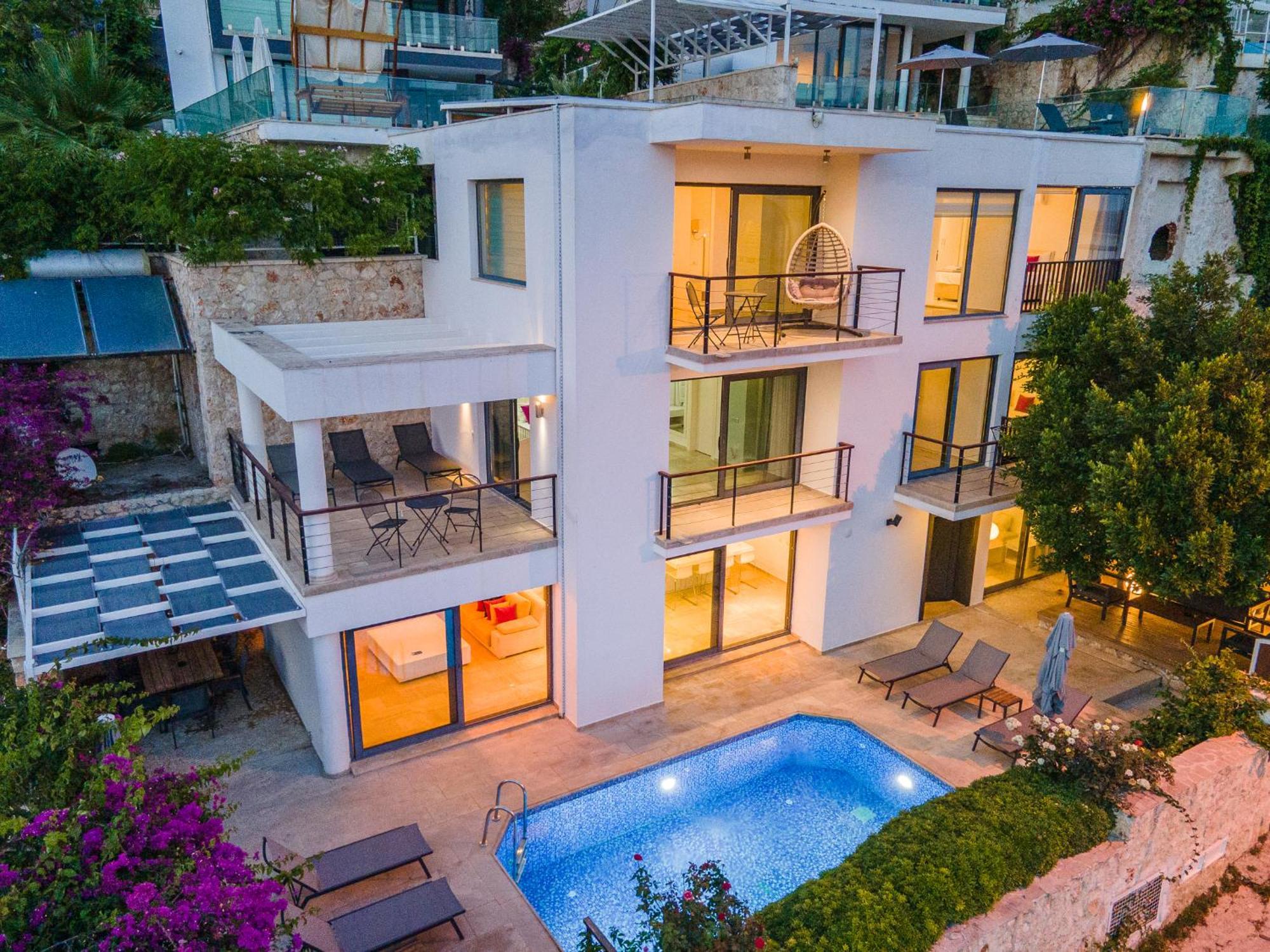 Luxus Villa Skyla Mit 5 Schlafzimmern & Meer-Blick Kaş Exteriör bild